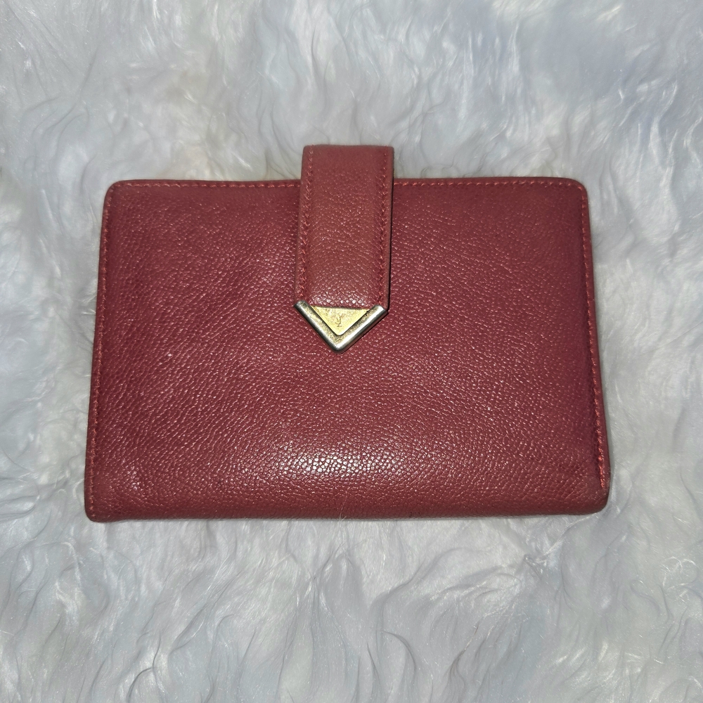 Yves Saint Laurent Burgundy Leather Wallet - Picture 2 of 16